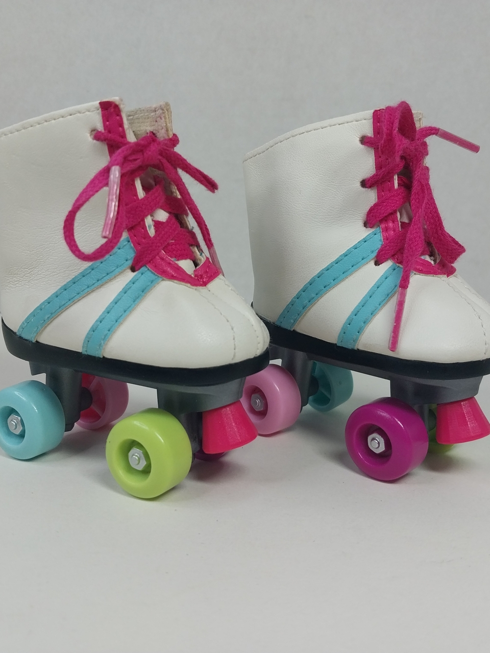 American Girl 2012 Striped Roller Skates with Hot Pink Laces Retired 2012